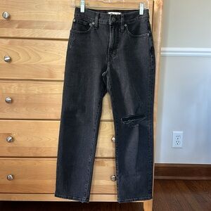 Madewell Perfect Vintage Straight Black Denim Jean